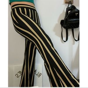 Striped Flare Leg Pants